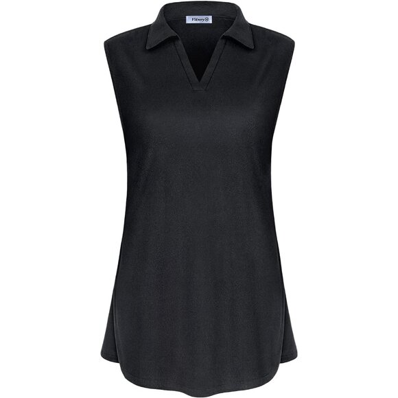 Plus Size Women's Golf Shirt Short Sleeve V Neck Loose Fit Activewear - Picture 2 of 6